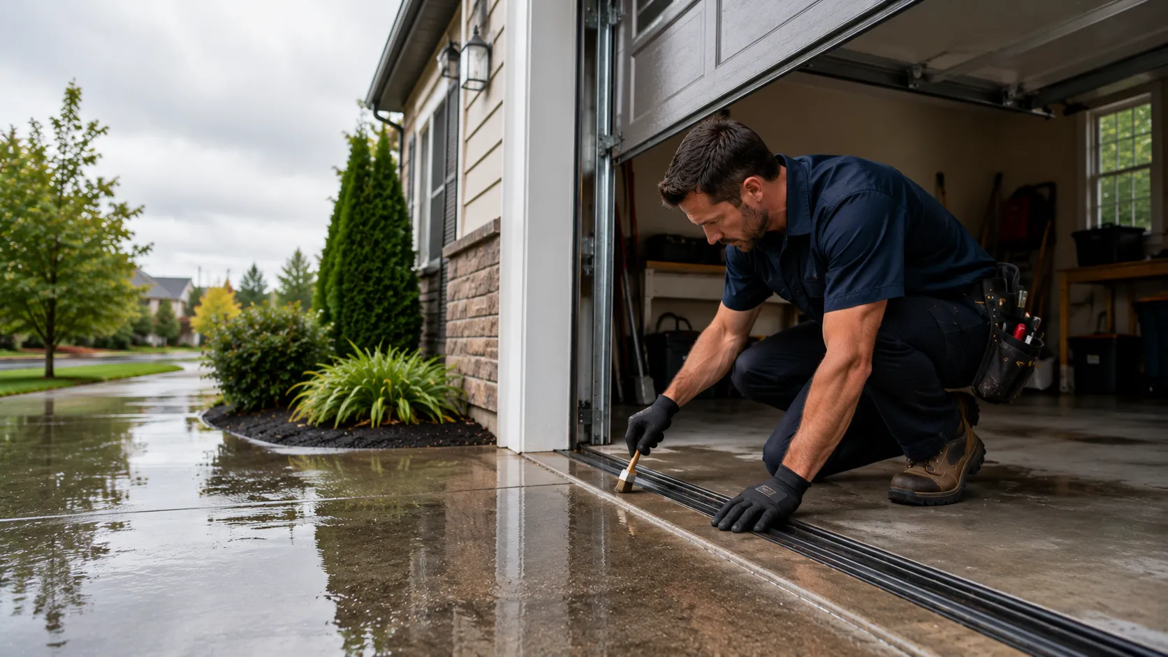 Full-view glass garage door