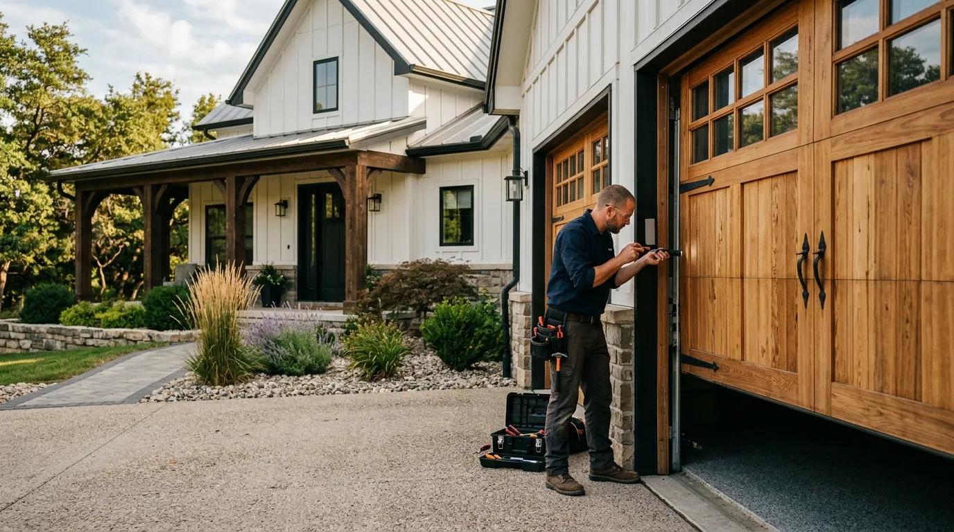 Modern flush garage door